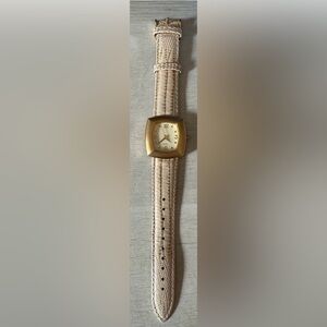 Gold and Cream Quartz Watch